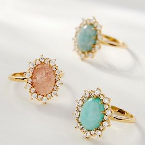 Anthropologie oval stone ring